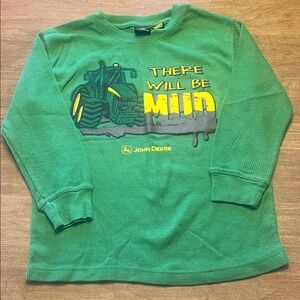John Deere Green Long-Sleeve Tee with Yellow Tractor Graphic